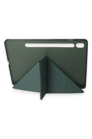 Samsung Galaxy T870 Tab S7 11 Kılıf Kalemlikli Mars Tablet Kılıfı - Koyu Yeşil