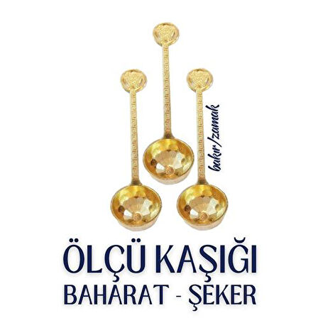 HSNET 3 lü Şeker ve Ölçü Kaşığı Vintage Design