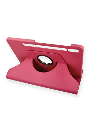Samsung Galaxy T870 Tab S7 11 Kılıf 360 Tablet Deri Kılıf - Pembe-(5796)