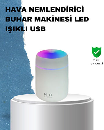 ABS Gövdeli 300ml USB Nemlendirici – Beyaz Gri Pembe Renk