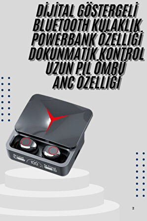 Kablosuz Bluetooth Kulaklık Powerbank Özellikli Göstergeli Hd Mikrofon