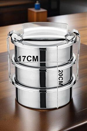 HSNET Sefer Tası Paslanmaz Çelik Yemek Kabı 17 cm