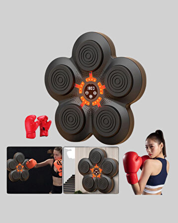 Bluetoothlu Akıllı Boks Antrenman Cihazı Işıklı Hedefli Kardiyo ve Fitness Ale