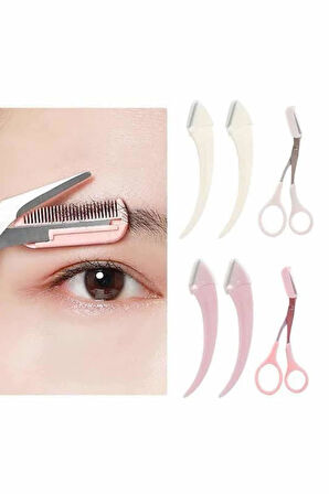 Profesyonel Taraklı Kaş Usturası ve Kaş Makası Bıyık Alma Kaş Usturası