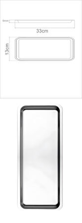 HSNET Sunum Tepsisi Çay Kahve Tepsisi 33x13 cm 430 Paslanmaz Çelik