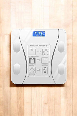 Akıllı Tartı Dijital Baskül Yağ Su Kas Vücut Kitle Kilo Ölçer Tartı