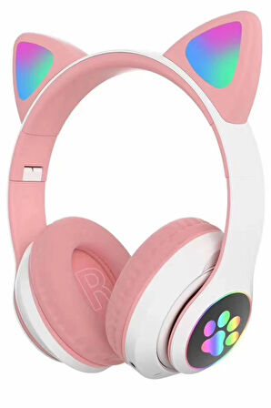 STN28 Kablosuz Kedi Kulaklık - Pembe-(5796)