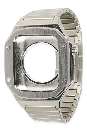 Apple Watch 44mm KR409 Metal Kordon - Gümüş-(5796)