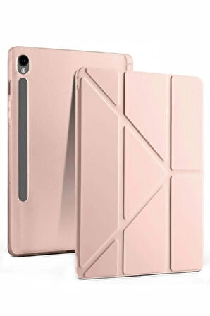 Samsung Galaxy Tab S10 FE Plus 13.1 Kalemlikli Mars Tablet Kılıfı - Rose Gold-(57