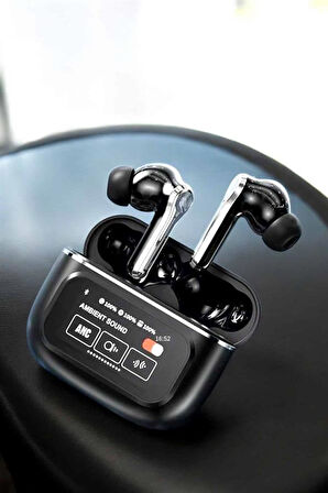 Kablosuz Bluetooth Kulaklık Ekranlı Uzun Şarj Süreli ANC Destekli