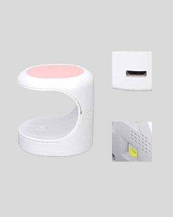 LED Mini Oje Kurutucu Taşınabilir Hızlı Kuruma Cihazı 3 LED Işıklı