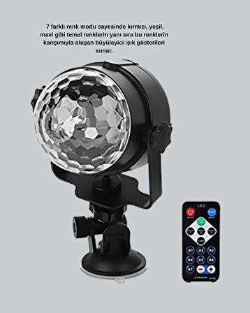 Ritme Duyarlı LED Disko Topu – Renkli Işık Gösterili Parti Lambası