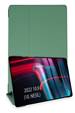iPad 2022 10.9 (10.nesil) Kılıf Tablet Smart Kılıf - Koyu Yeşil-(5796)