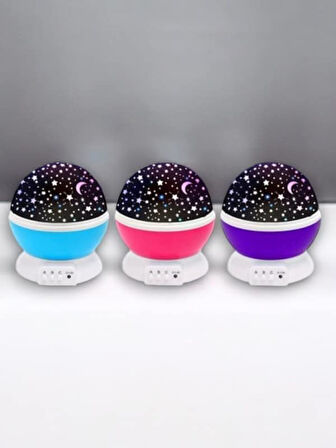 Yıldızlı Gökyüzü Efektli Projektörlü Masa ve Gece Lambası