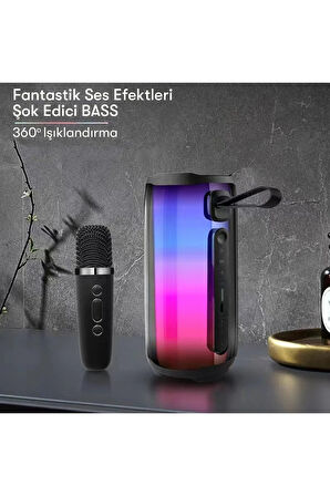 Pluse 5 Mikrofonlu RGB Kablosuz Hoparlör - Beyaz-(5796)