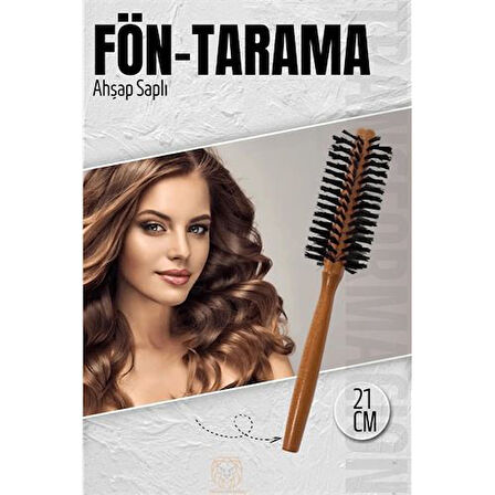 HSNET Fön Fırçası Ahşap Saplı Fön Ve Tarama Fırçası