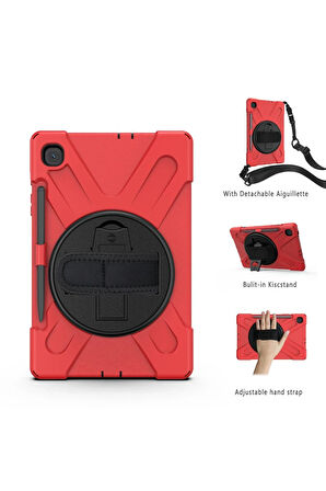 Samsung Galaxy P610 Tab S6 Lite 10.4 Kılıf Amazing Tablet Kapak - Kırmızı-(5796