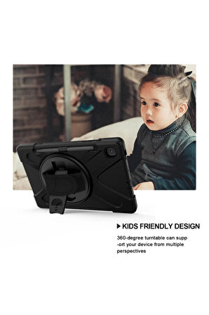 Samsung Galaxy P610 Tab S6 Lite 10.4 Kılıf Amazing Tablet Kapak - Siyah-(5796)