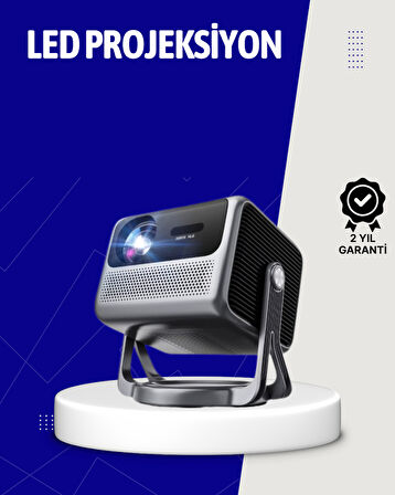 Smart Projector Android TV Taşınabilir Gimbal Standlı
