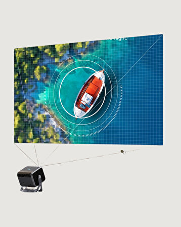Smart Projector Android TV Taşınabilir Gimbal Standlı