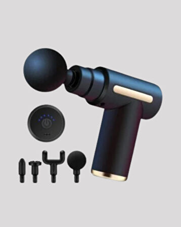 Profesyonel Masaj Tabancası 6 Kademeli Derin Kas Terapisi 4 Başlıklı Şarjlı Se