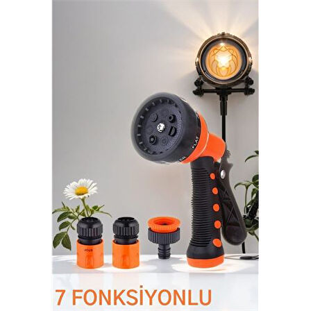 HSNET Sulama Tabancası Seti 7 FONKSİYON 3 Aparatlı