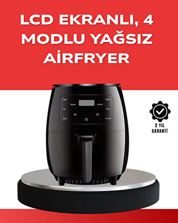 Büyük Boy 6 Litre Airfryer 2400W Sesli Uyarı LCD Ekran