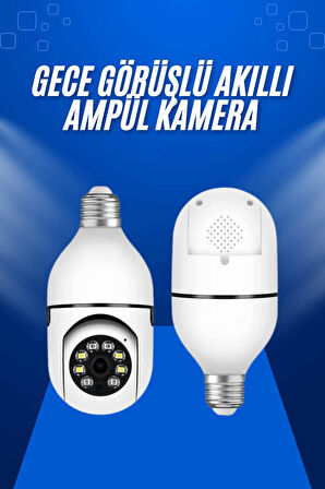 Ev Kamerası Wifi Kamerası Gece Görüşlü Akıllı Ampül Kamera