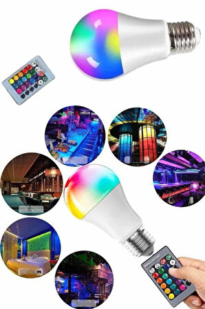 Ayarlanabilir Parlaklık RGB Led Ampul Beyaz Lamba Ve Renkli Ampul