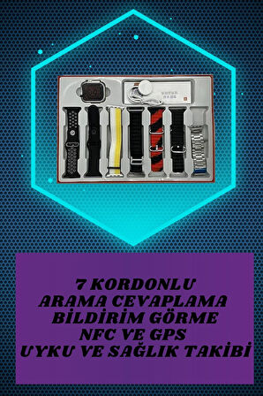 Powerbank Kulaklık ve 7 Kordonlu Akıllı Saat Çoklu Şarj Girişi Bluetooth Bağl