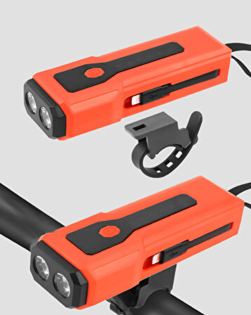 5000 mAh Bataryalı Bisiklet Farı COB Çakar Çok Fonksiyonlu
