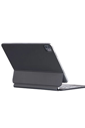 iPad Pro 13 (2024) Kılıf X9P Magic Manyetik Klavyeli Tablet Kılıfı - Siyah-(579