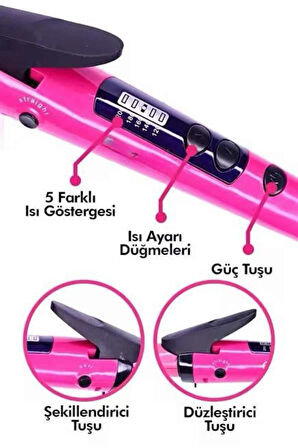 Saç Düzleştirici Şekillendirici Saç Maşası İkili Şekillendirici Isı Ayarl?