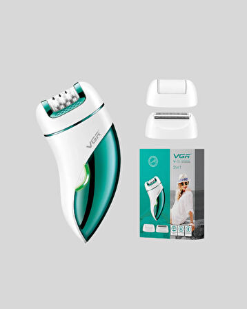 Profesyonel 3 in 1 Epilasyon Cihazı LED Aydınlatmalı Suya Dayanıklı Şarjlı VG