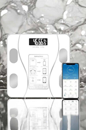Akıllı Tartı Bluetooth Bağlantılı Yağ Ölçebilen Tartı Yeni Nesil