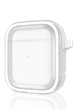 Airpods 4 (4.nesil) Shiny Şeffaf Kılıf - Beyaz-(5796)