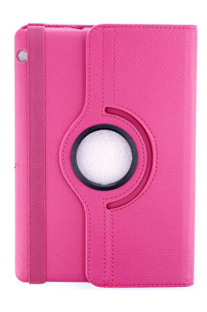 Huawei MediaPad T3 10 / 9.6 Kılıf 360 Tablet Deri Kılıf - Pembe-(5796)