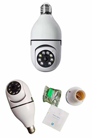 Gece Görüşlü Akıllı Dönebilen Ev Kamerası Ampül Kamera