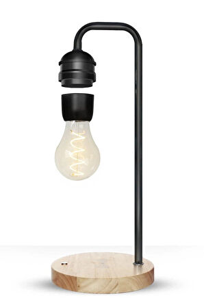 XF01 Ampul Görünümlü Kablosuz Şarj Özellikli Gece Lambası - Siyah-(5796)