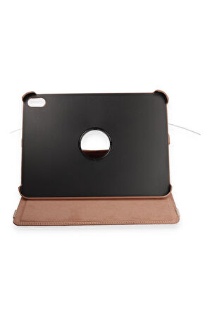 iPad 2022 10.9 (10.nesil) Kılıf 360 Tablet Deri Kılıf - Rose Gold-(5796)