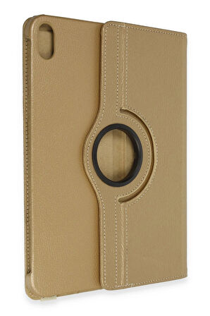iPad 2022 10.9 (10.nesil) Kılıf 360 Tablet Deri Kılıf - Gold-(5796)