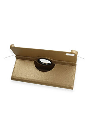 iPad 2022 10.9 (10.nesil) Kılıf 360 Tablet Deri Kılıf - Gold-(5796)