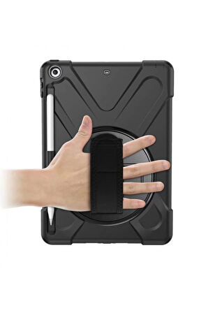 iPad 10.2 (7.nesil) Kılıf Amazing Tablet Kapak - Siyah-(5796)