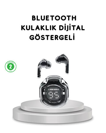 Bluetooth 5.3 Kablosuz Kulaklık HiFi Stereo ve Ekstra Bass Dijital Ekranlı