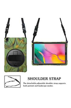 Samsung Galaxy T510 Tab A 10.1 Kılıf Amazing Tablet Kapak - Kamuflaj-(5796)