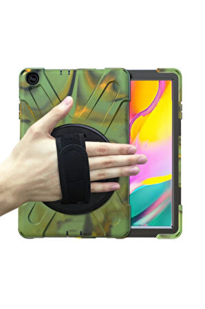 Samsung Galaxy T510 Tab A 10.1 Kılıf Amazing Tablet Kapak - Kamuflaj-(5796)