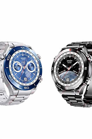 Akıllı Saat Çelik Kordonlu Amoled Ekran Android ve İOS Uyumlu Çağrı Cevaplaya