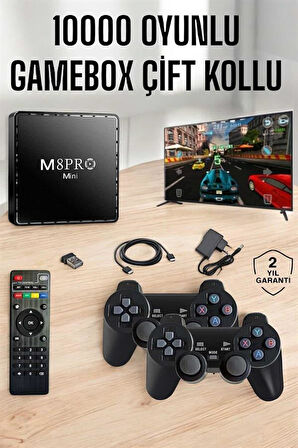 TV Box Çift Oyun Kollu 10000 Oyunlu Atari