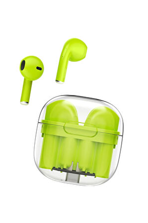 LS-09 Bluetooth 5.3 TWS Kablosuz Airpods Kulaklık - Yeşil-(5796)