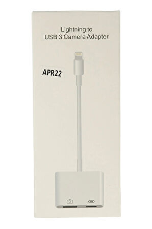 APR22 Iphone Otg 2in1 - Beyaz-(5796)